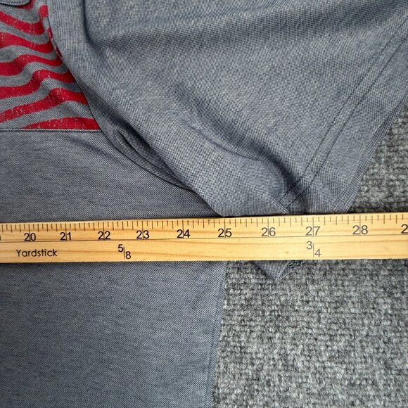 Travis Mathew USA Flag Polo Shirt Gray 2XL Peru Short Sleeve Collared Golf Men - Picture 7 of 14